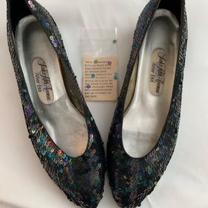 Vintage Saks Fifth Avenue Sequin Shoes  Size 81/2B